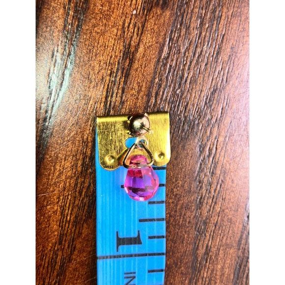 Rose Pink Crystal Teardrop Bezel Stud Earrings! - Picture 8 of 8